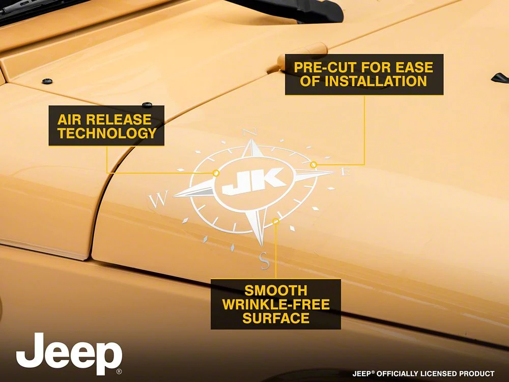 Jeep Licensed by RedRock Small Compass Decal with JK Logo; White (07-18 Jeep Wrangler JK) - Image 6