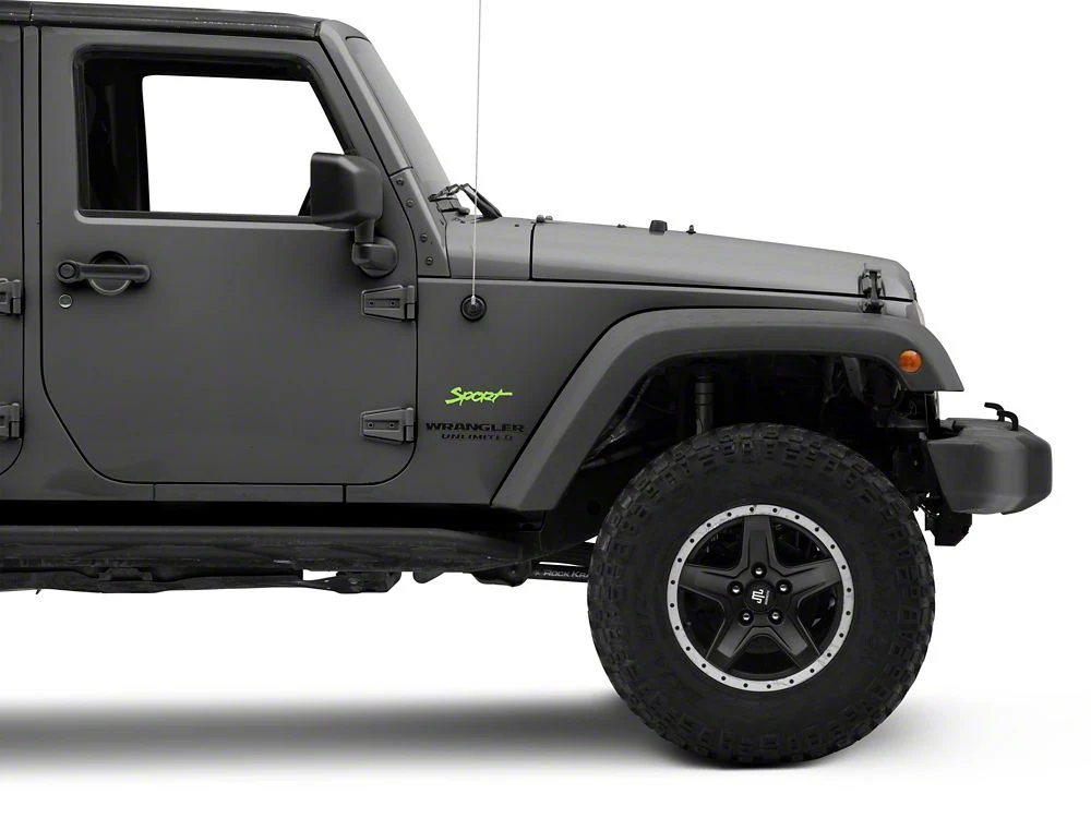 Jeep Licensed by RedRock Sport Script Side Logo Decal; Lime Green (87-18 Jeep Wrangler YJ, TJ & JK) - Image 3