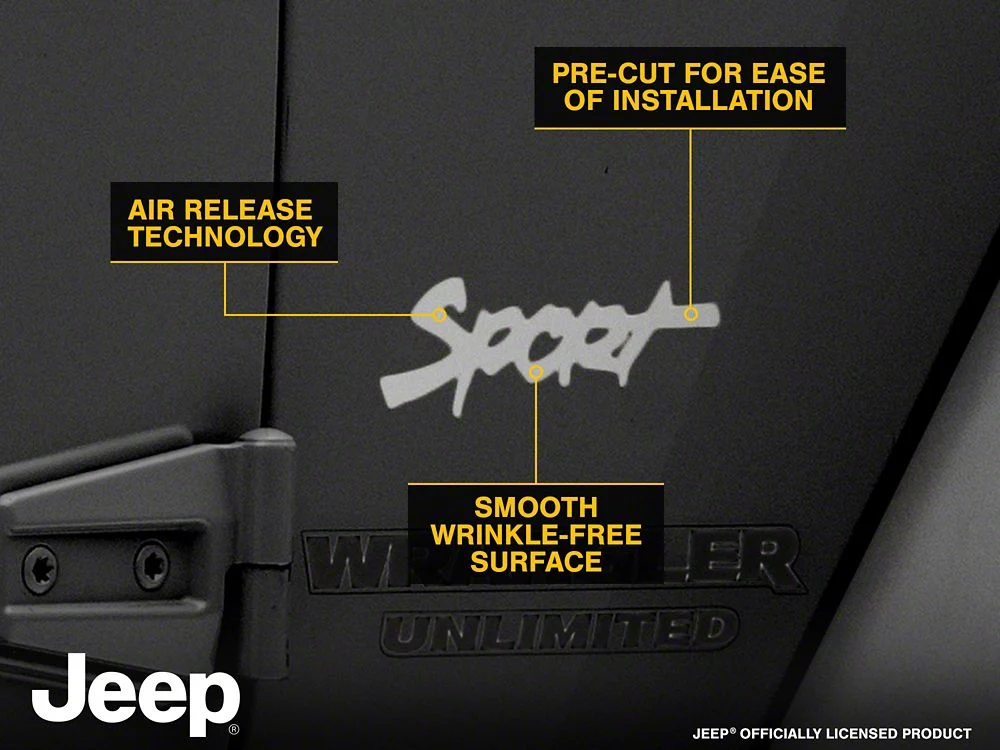 Jeep Licensed by RedRock Sport Script Side Logo Decal; Silver (87-18 Jeep Wrangler YJ, TJ & JK) - Image 6