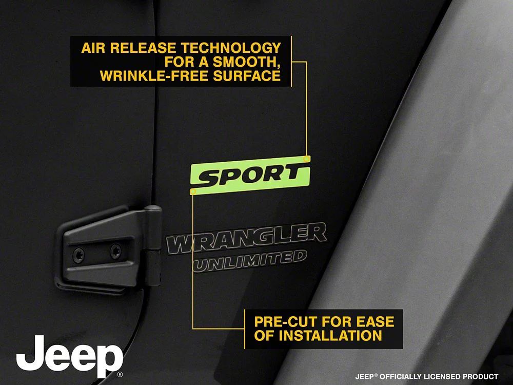 Jeep Licensed by RedRock Sport Side Logo; Lime Green (87-18 Jeep Wrangler YJ, TJ & JK) - Image 5