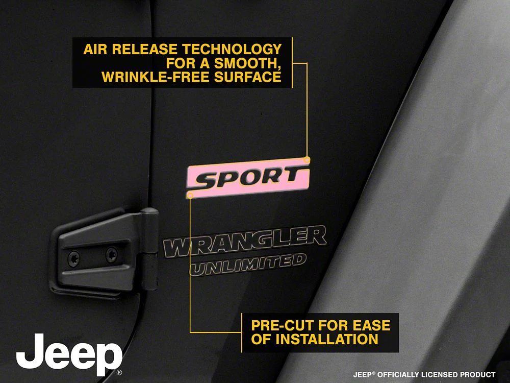 Jeep Licensed by RedRock Sport Side Logo; Pink (87-18 Jeep Wrangler YJ, TJ & JK) - Image 6