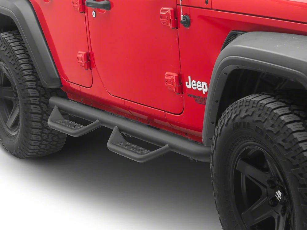 Jeep Licensed by RedRock Tubular Drop Side Step Bars; Fine Textured Black (18-26 Jeep Wrangler JL 4-Door) - Image 7