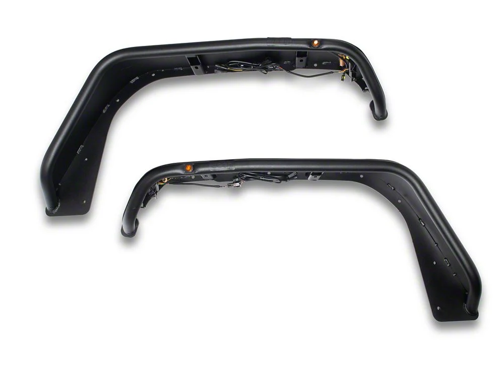 Jeep Licensed by RedRock Tubular Fender Flares with LED DRL and Marker Lights; Front (18-26 Jeep Wrangler JL) - Image 2