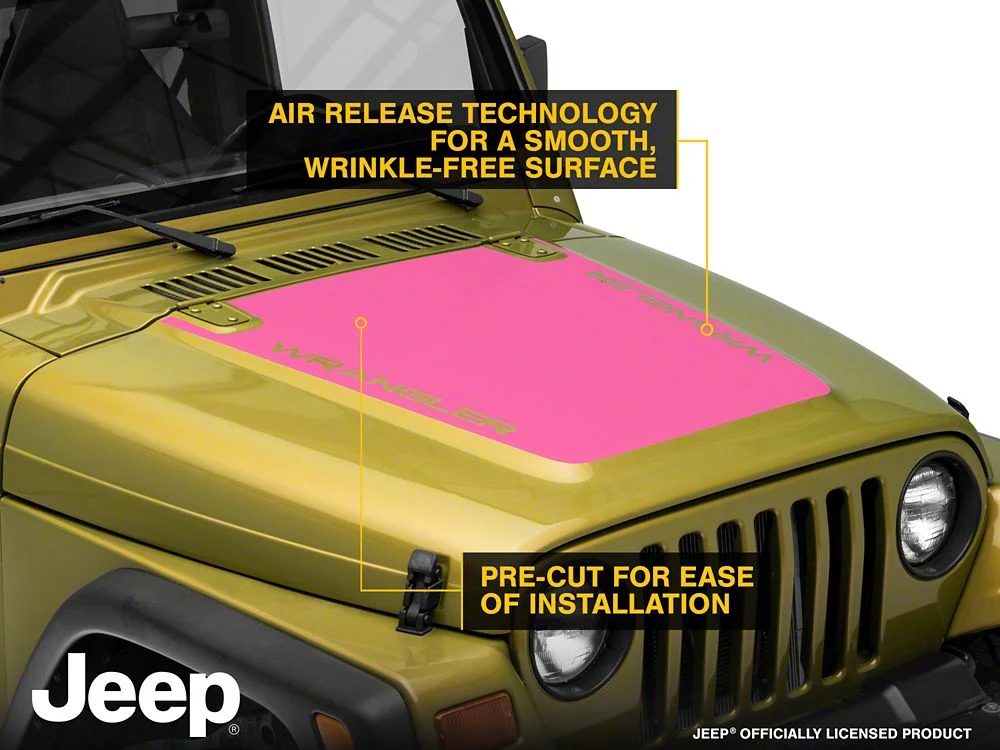 Jeep Licensed by RedRock Wrangler Hood Decal; Pink (97-06 Jeep Wrangler TJ) - Image 6