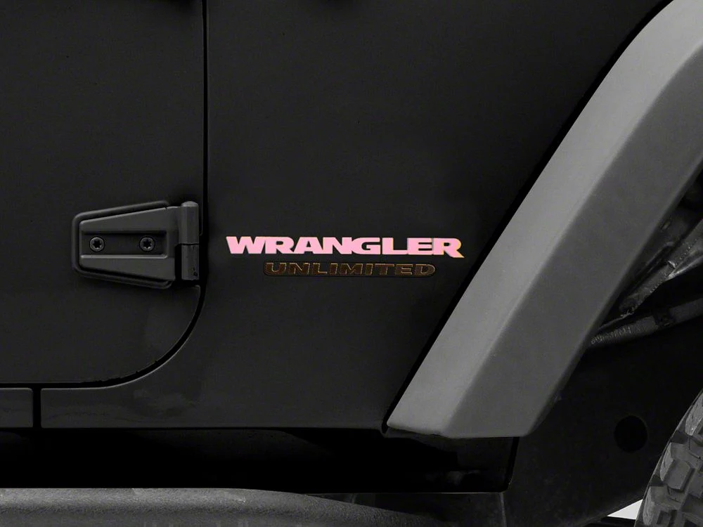 Jeep Licensed by RedRock Wrangler Side Logo; Pink (87-18 Jeep Wrangler YJ, TJ & JK) - Image 4
