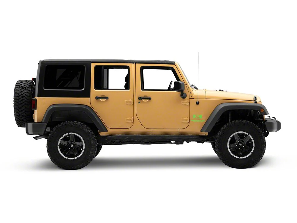 Jeep Licensed by RedRock X Logo with Wrangler Unlimited Decal; Lime Green (87-18 Jeep Wrangler YJ, TJ & JK) - Image 6