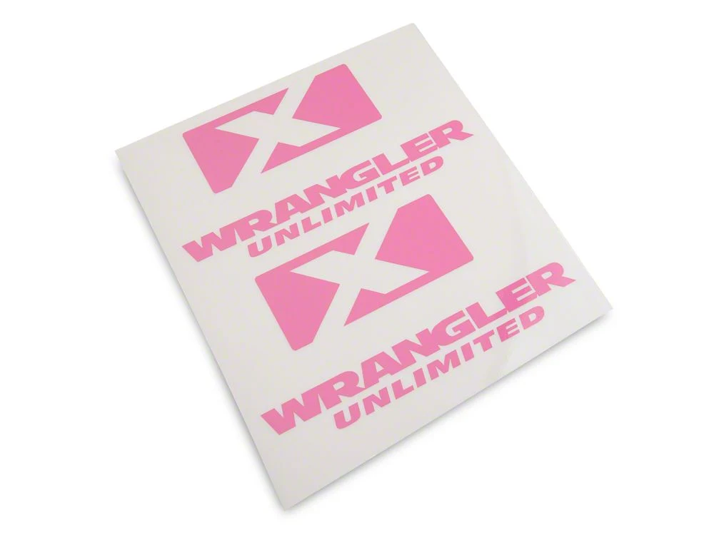 Jeep Licensed by RedRock X Logo with Wrangler Unlimited Decal; Pink (87-18 Jeep Wrangler YJ, TJ & JK) - Image 2