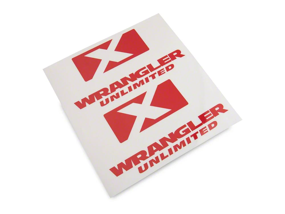 Jeep Licensed by RedRock X Logo with Wrangler Unlimited Decal; Red (87-18 Jeep Wrangler YJ, TJ & JK) - Image 2