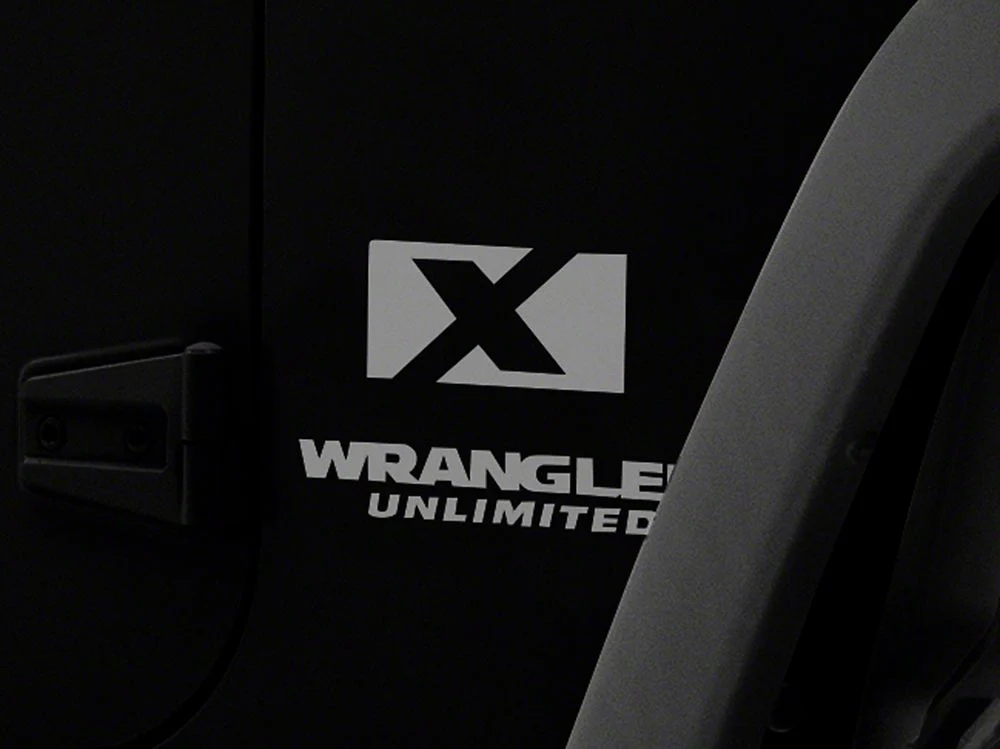 Jeep Licensed by RedRock X Logo with Wrangler Unlimited Decal; Silver (87-18 Jeep Wrangler YJ, TJ & JK) - Image 5