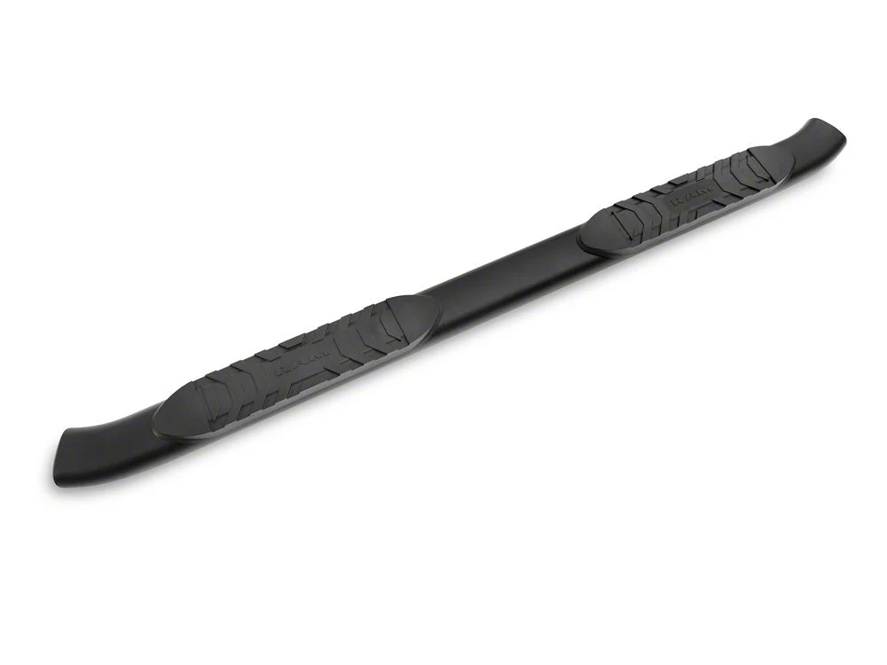 RAM Licensed by RedRock 5-Inch Oval Bent End Side Step Bars with Ram Logo; Textured Black (09-18 RAM 1500 Quad Cab) - Image 3