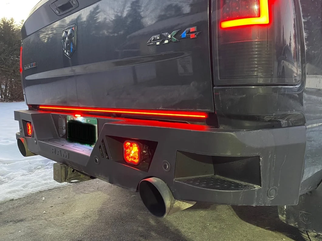 RAM Licensed by RedRock Extreme HD Rear Bumper with RAM Logo; Textured Black (09-18 RAM 1500) - Image 14