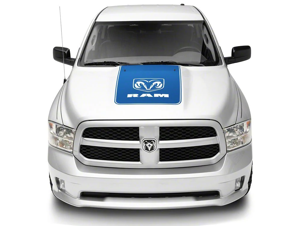 RAM Licensed by RedRock Hood Decal with Logo; Blue (09-18 RAM 1500, Excluding Rebel) - Image 4