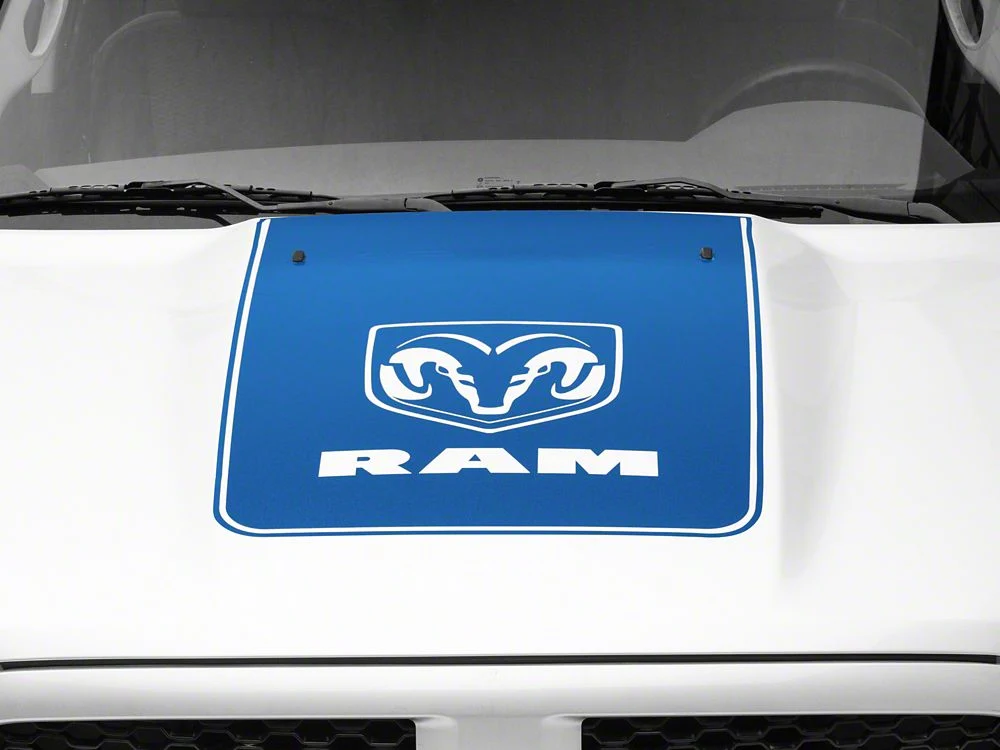RAM Licensed by RedRock Hood Decal with Logo; Blue (09-18 RAM 1500, Excluding Rebel) - Image 5