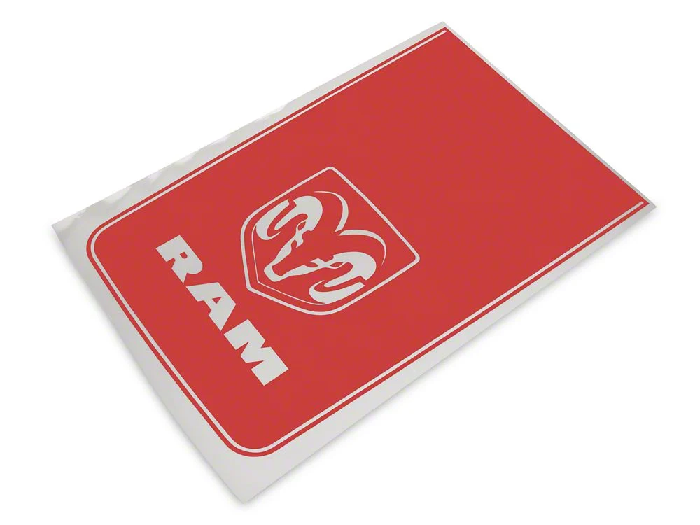 RAM Licensed by RedRock Hood Decal with Logo; Red (09-18 RAM 1500, Excluding Rebel) - Image 2