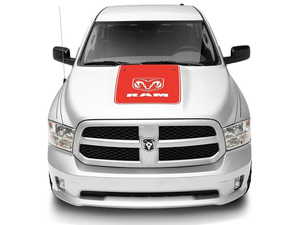 RAM Licensed by RedRock Hood Decal with Logo; Red (09-18 RAM 1500, Excluding Rebel) - Image 4
