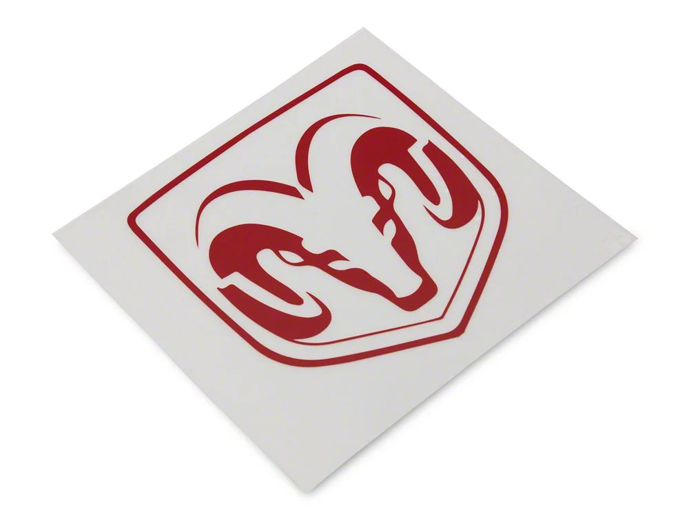 RAM Licensed by RedRock Large RAM Head Logo; Red (03-18 RAM 3500) - Image 2