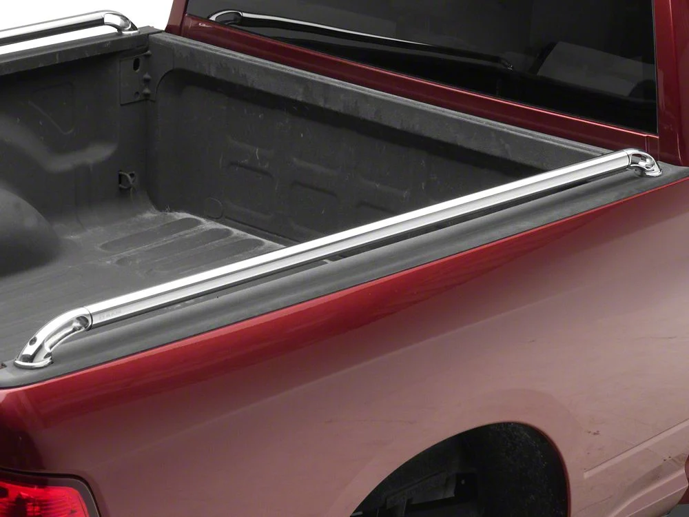 RAM Licensed by RedRock Locker Side Bed Rails; Stainless Steel (03-18 RAM 2500 w/ 6.4-Foot Box) - Image 4