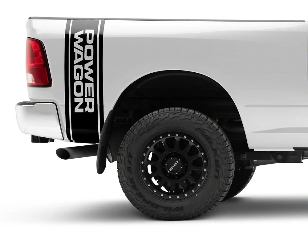 RAM Licensed by RedRock Power Wagon Rear Vertical Stripe; Matte Black (03-24 RAM 2500) - Image 5