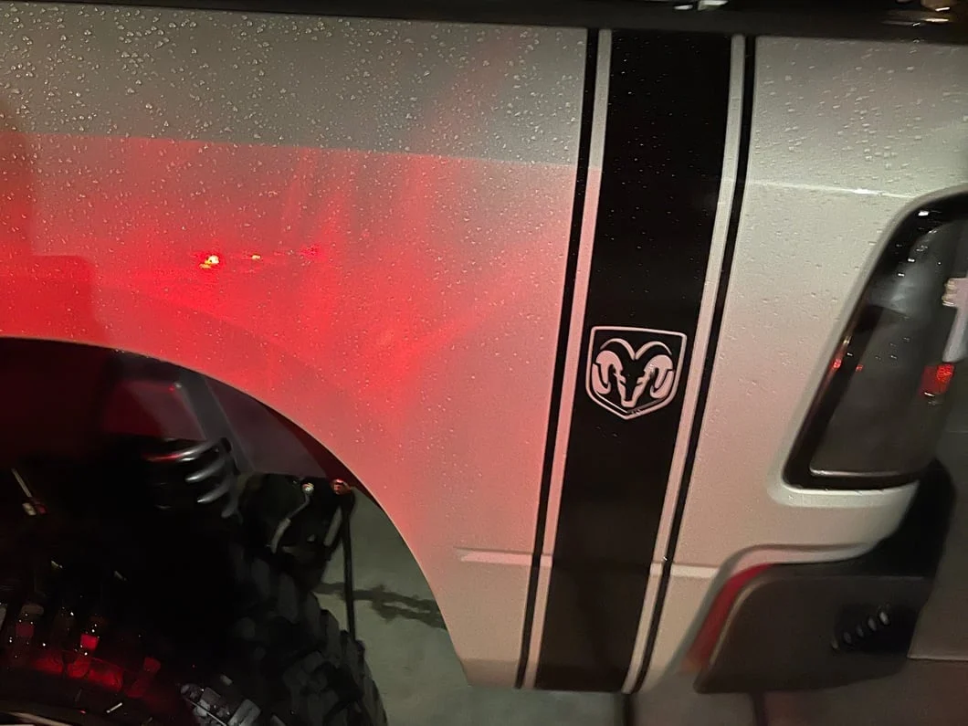 RAM Licensed by RedRock RAM Head Vertical Stripe; Gloss Black (02-18 RAM 1500) - Image 7