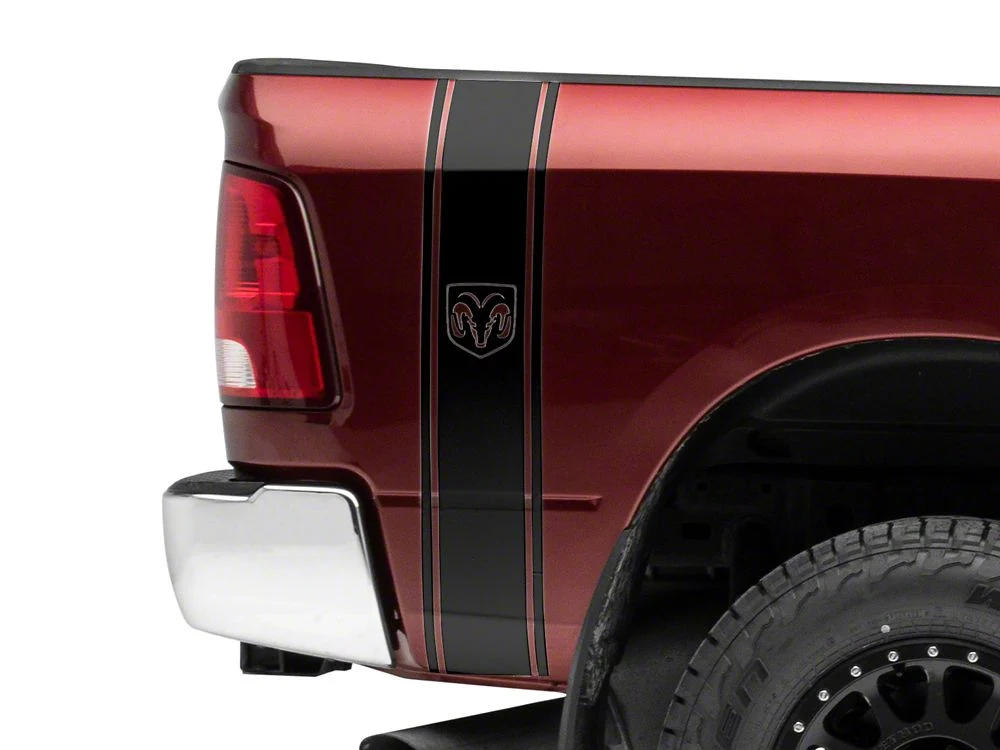 RAM Licensed by RedRock RAM Head Vertical Stripe; Gloss Black (03-18 RAM 3500) - Image 5