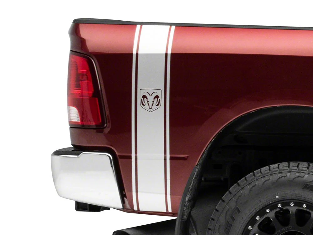RAM Licensed by RedRock RAM Head Vertical Stripe; Silver (03-18 RAM 3500) - Image 5