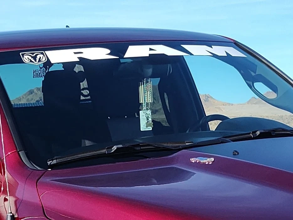 RAM Licensed by RedRock RAM with Head and Logo Windshield Banner; White (03-18 RAM 2500) - Image 8