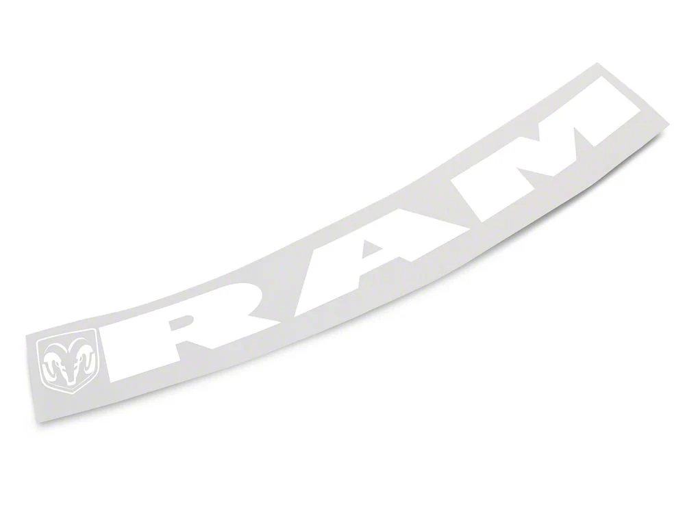 RAM Licensed by RedRock RAM with Head and Logo Windshield Banner; White (03-18 RAM 3500) - Image 2