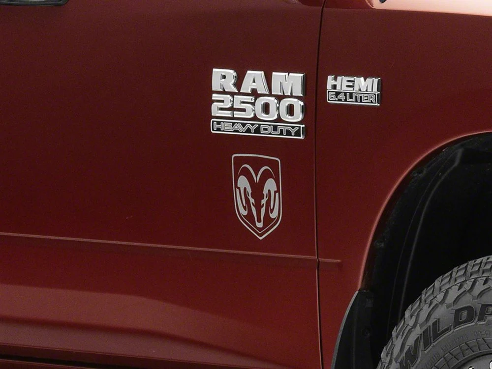 RAM Licensed by RedRock Small RAM Head Logo; Frosted (03-18 RAM 3500)