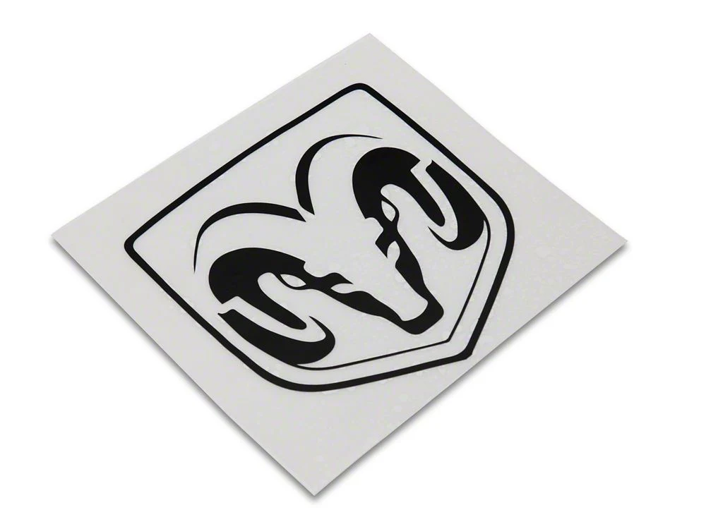 RAM Licensed by RedRock Small RAM Head Logo; Matte Black (03-18 RAM 2500) - Image 2