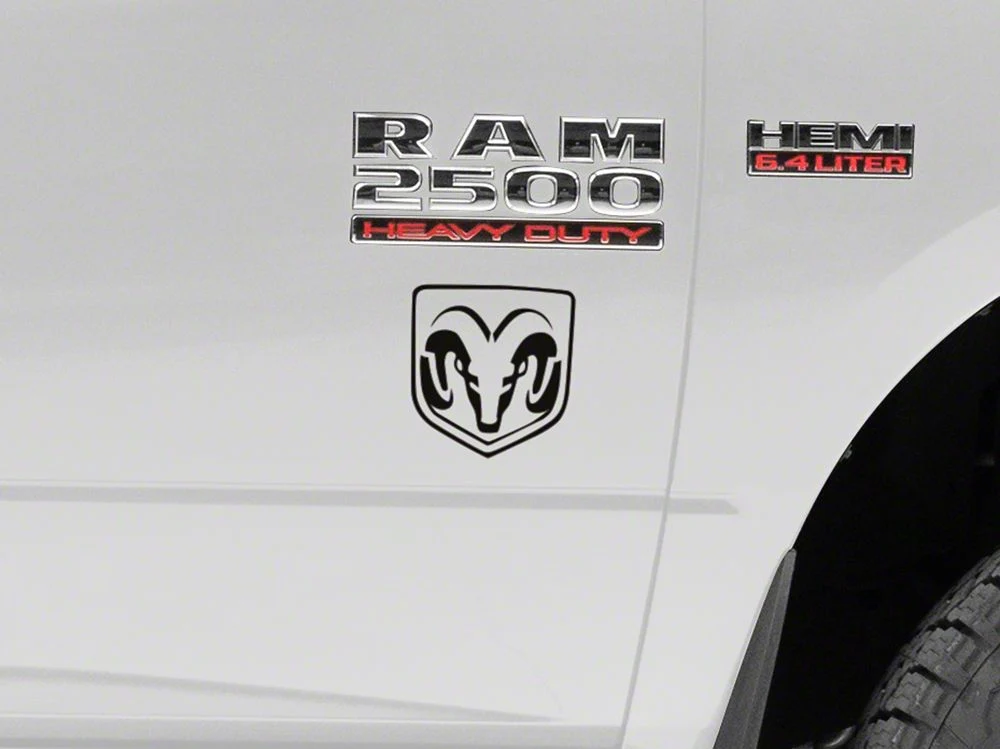 RAM Licensed by RedRock Small RAM Head Logo; Matte Black (03-18 RAM 3500) - Image 5