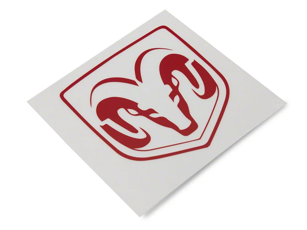 RAM Licensed by RedRock Small RAM Head Logo; Red (02-18 RAM 1500) - Image 2