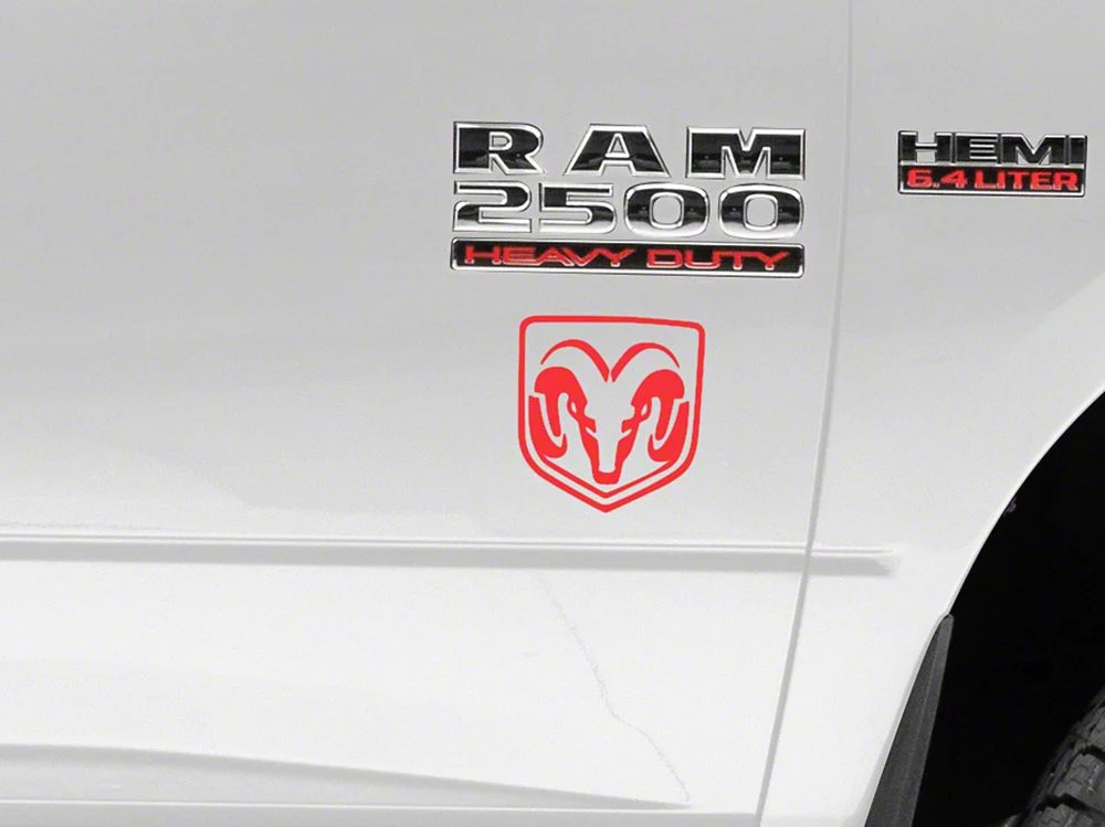 RAM Licensed by RedRock Small RAM Head Logo; Red (03-18 RAM 2500) - Image 5