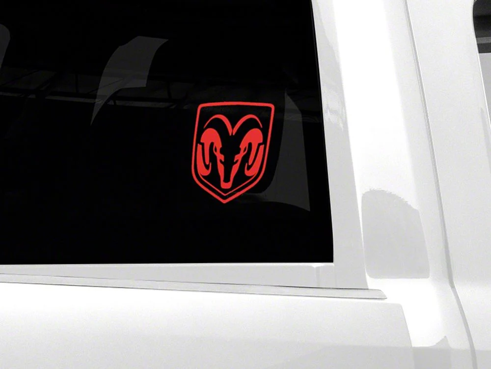 RAM Licensed by RedRock Small RAM Head Logo; Red (03-18 RAM 3500) - Image 7