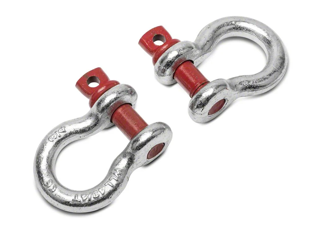 RedRock 3/4-Inch 9,500 lb. D-Ring Shackles; Silver - Image 3