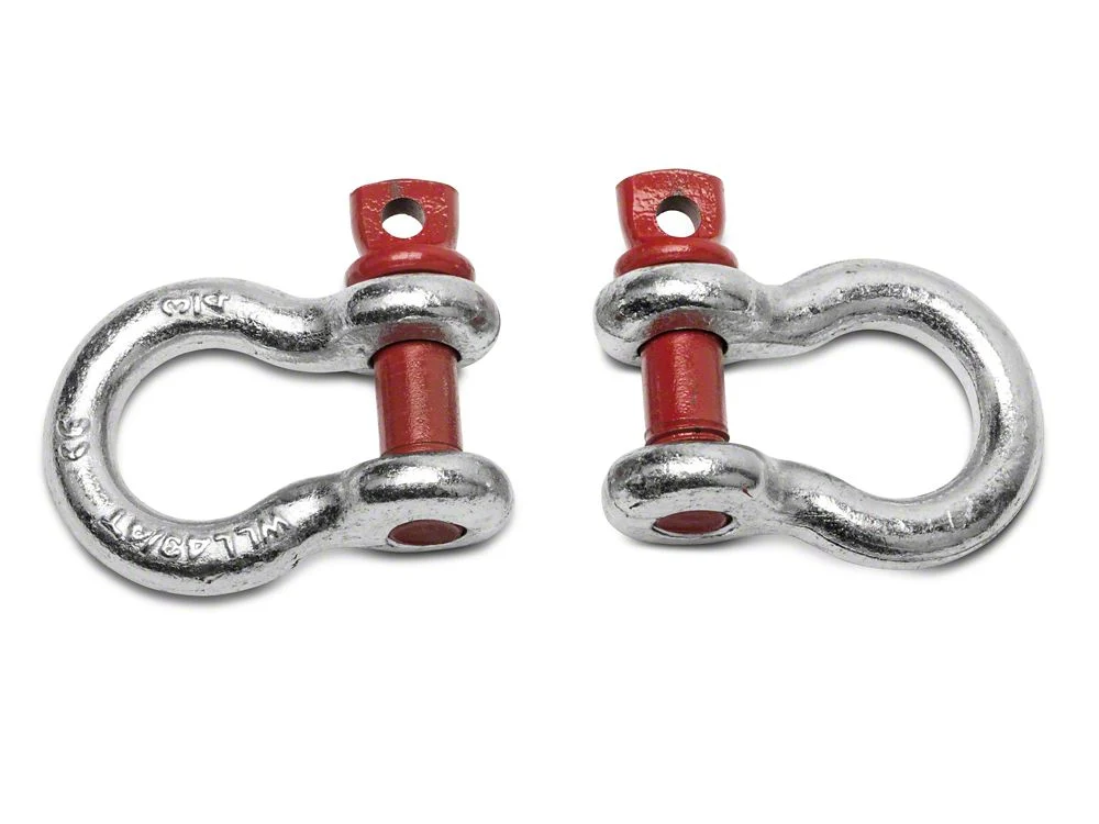 RedRock 3/4-Inch 9,500 lb. D-Ring Shackles; Silver - Image 3