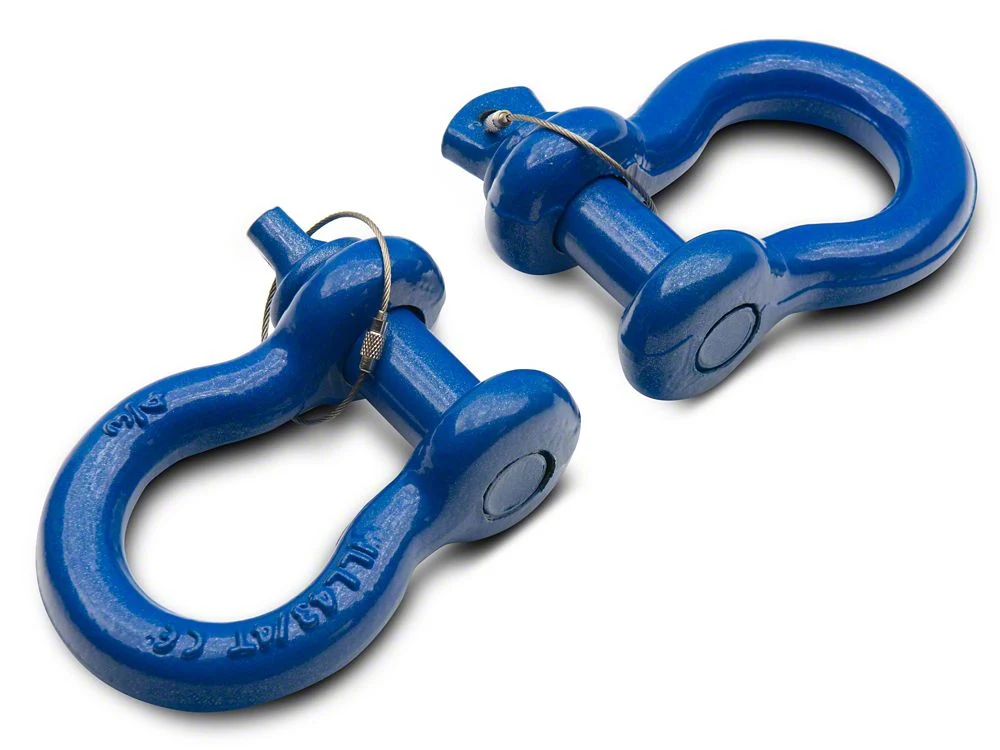RedRock 3/4-Inch D-Ring Shackles; Hydro Blue - Image 3