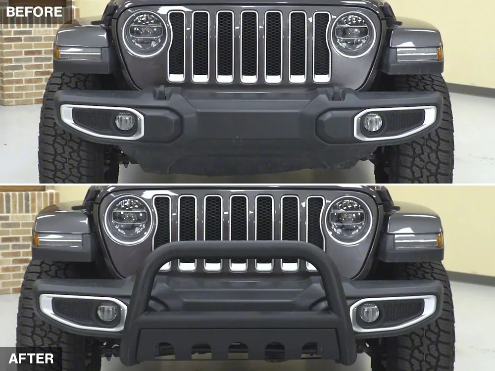 RedRock 3-Inch Bull Bar with Skid Plate; Textured Black (18-25 Jeep Wrangler JL) - Image 9