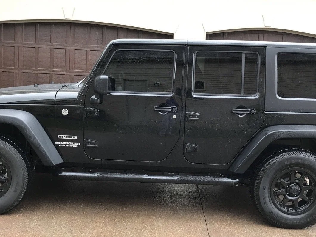 RedRock 3-Inch Round Curved Side Step Bars; Semi-Gloss Black (07-18 Jeep Wrangler JK 4-Door) - Image 21