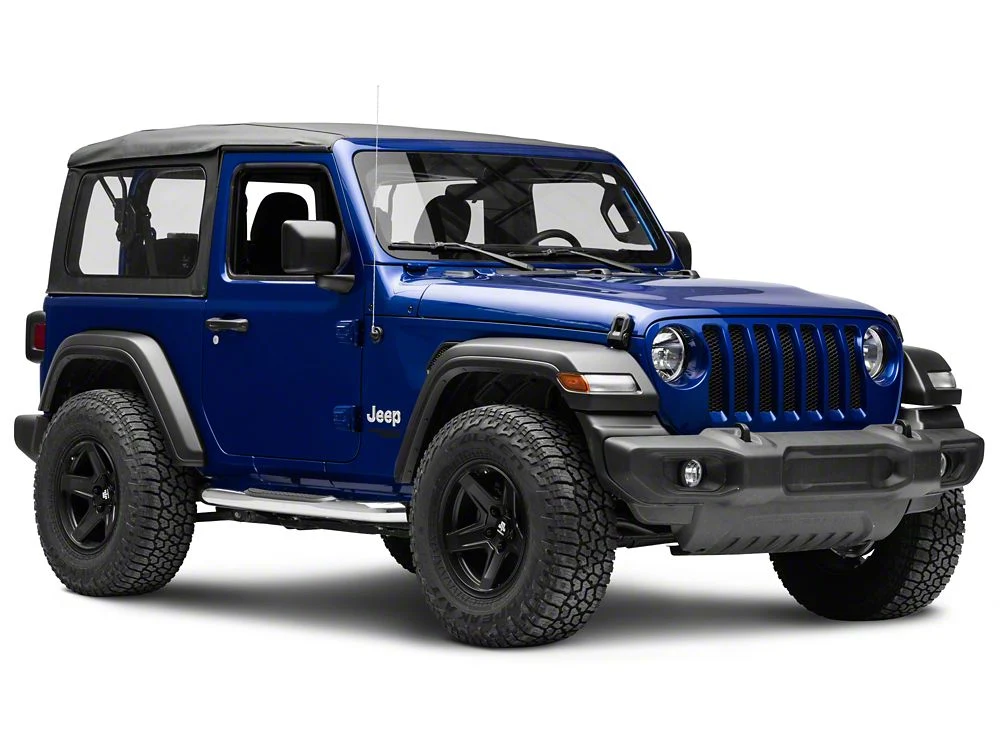 RedRock 3-Inch Round Curved Side Step Bars; Stainless Steel (18-25 Jeep Wrangler JL 2-Door) - Image 4