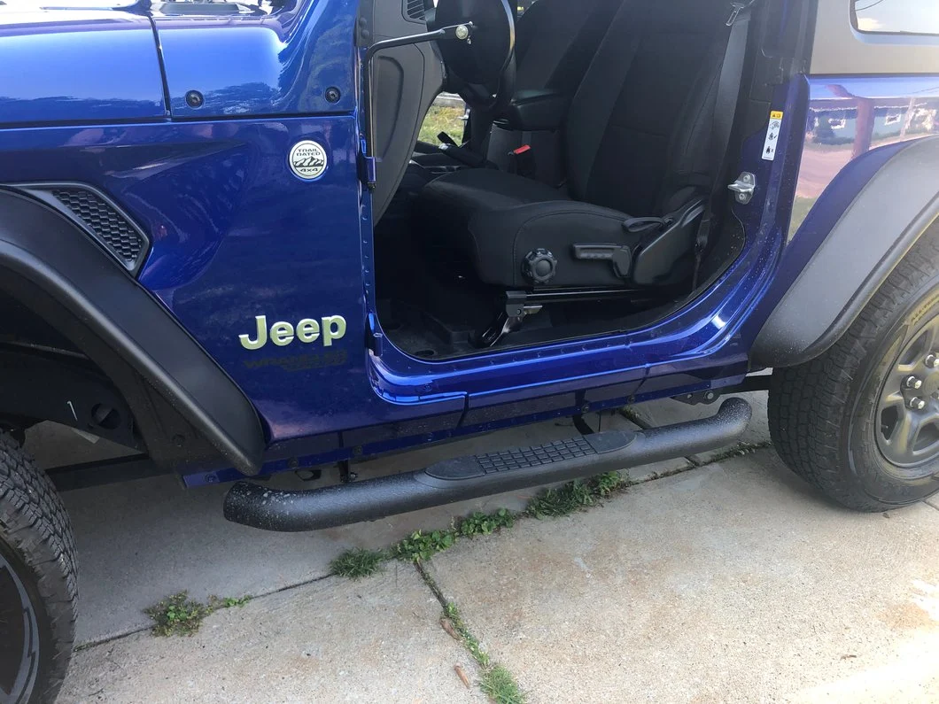 RedRock 3-Inch Round Curved Side Step Bars; Textured Black (18-25 Jeep Wrangler JL 2-Door) - Image 16