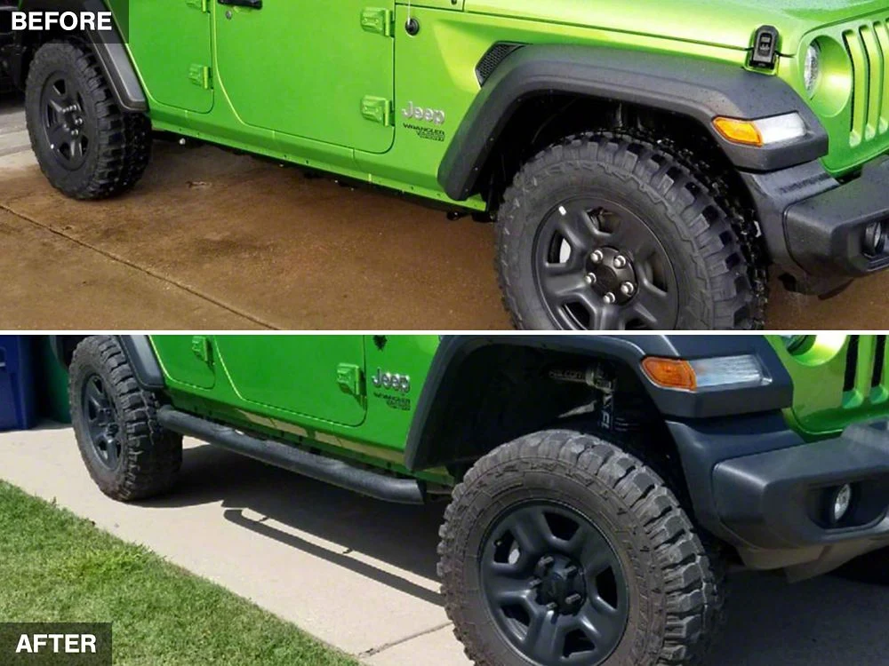 RedRock 3-Inch Round Curved Side Step Bars; Textured Black (18-25 Jeep Wrangler JL 4-Door) - Image 11