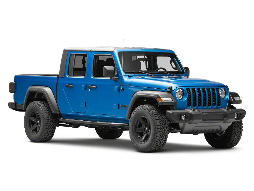 RedRock 3-Inch Round Side Step Bars; Semi-Gloss Black (20-25 Jeep Gladiator JT) - Image 9