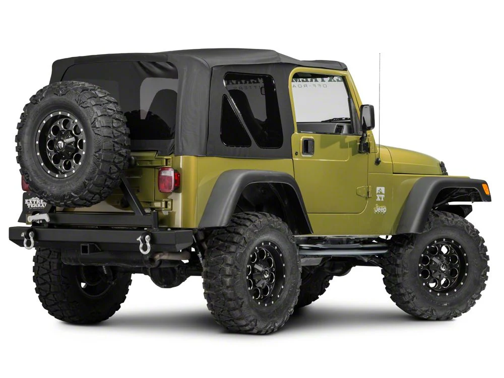 RedRock 3-Inch Round Side Step Bars; Semi-Gloss Black (87-06 Jeep Wrangler YJ & TJ, Excluding Unlimited) - Image 6