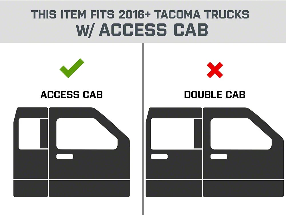 RedRock 3-Inch Side Step Bars; Black (05-23 Tacoma Access Cab) - Image 6