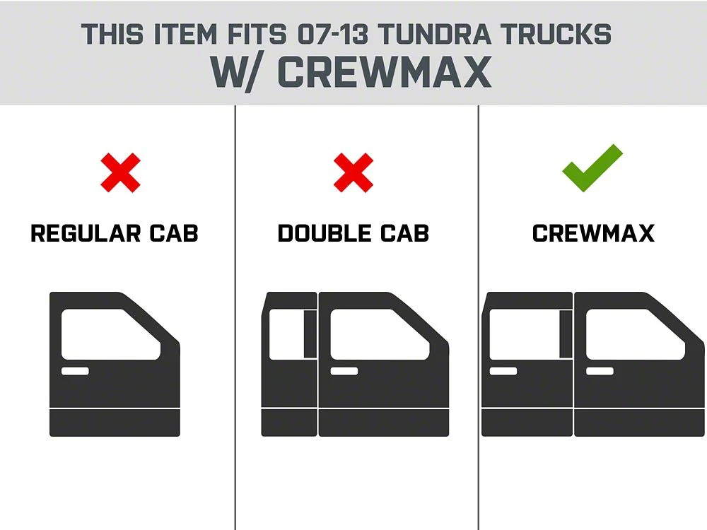 RedRock 3-Inch Side Step Bars; Black (07-21 Tundra CrewMax) - Image 9