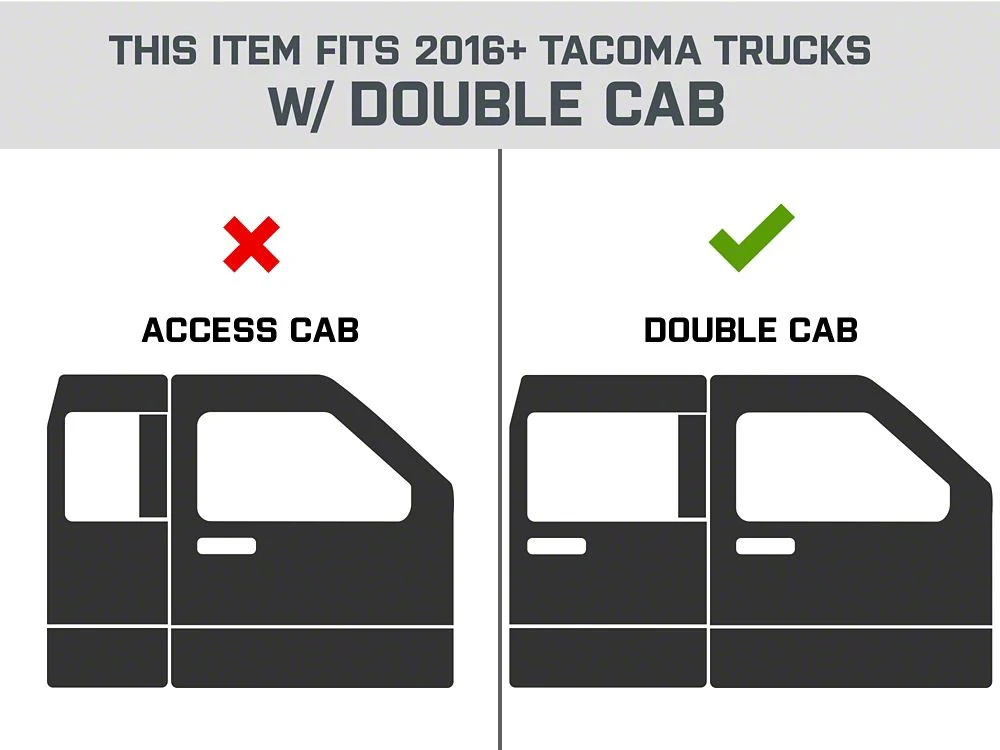 RedRock 4-Inch Oval Bent End Side Step Bars; Black (05-23 Tacoma Double Cab) - Image 11