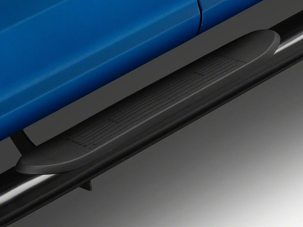 RedRock 4-Inch Oval Bent End Side Step Bars; Black (15-25 F-150 SuperCab) - Image 4