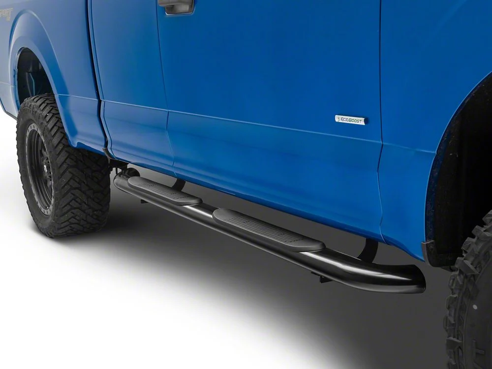 RedRock 4-Inch Oval Bent End Side Step Bars; Black (15-25 F-150 SuperCab) - Image 7