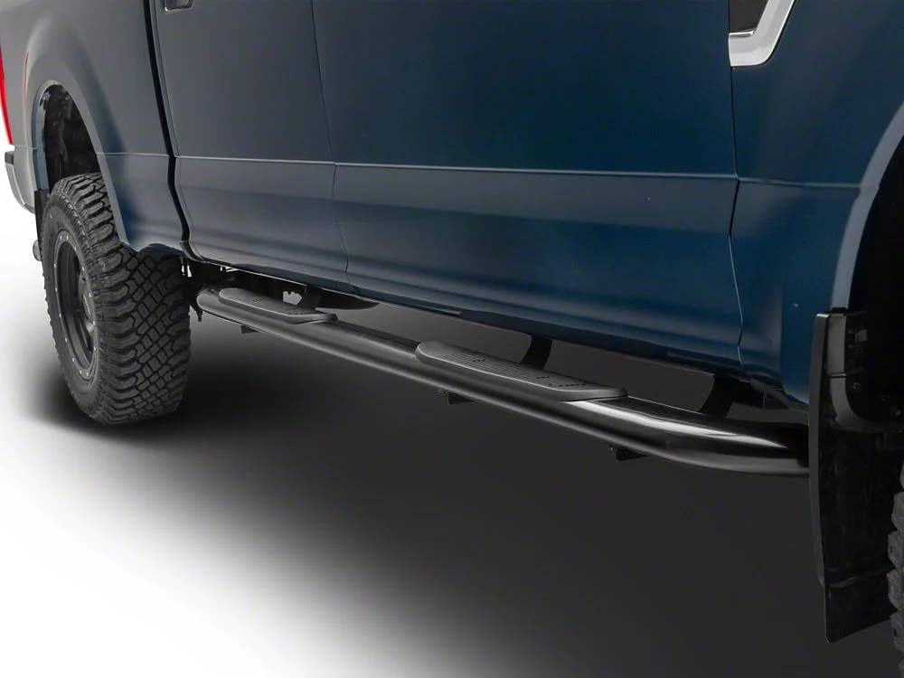 RedRock 4-Inch Oval Bent End Side Step Bars; Black (17-25 F-250 Super Duty SuperCrew) - Image 5