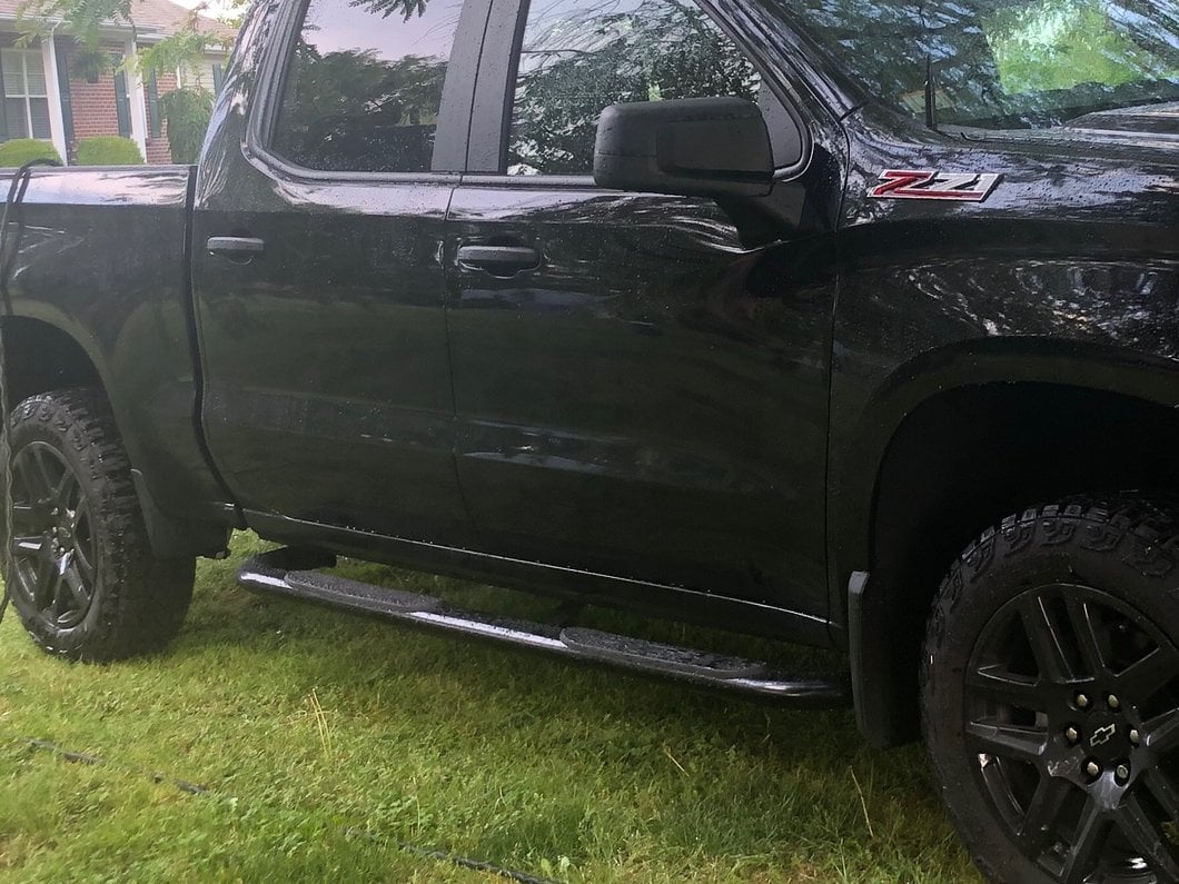 RedRock 4-Inch Oval Bent End Side Step Bars; Black (19-25 Silverado 1500 Crew Cab) - Image 16